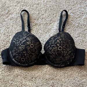 Aerie Black Floral Lace Bra